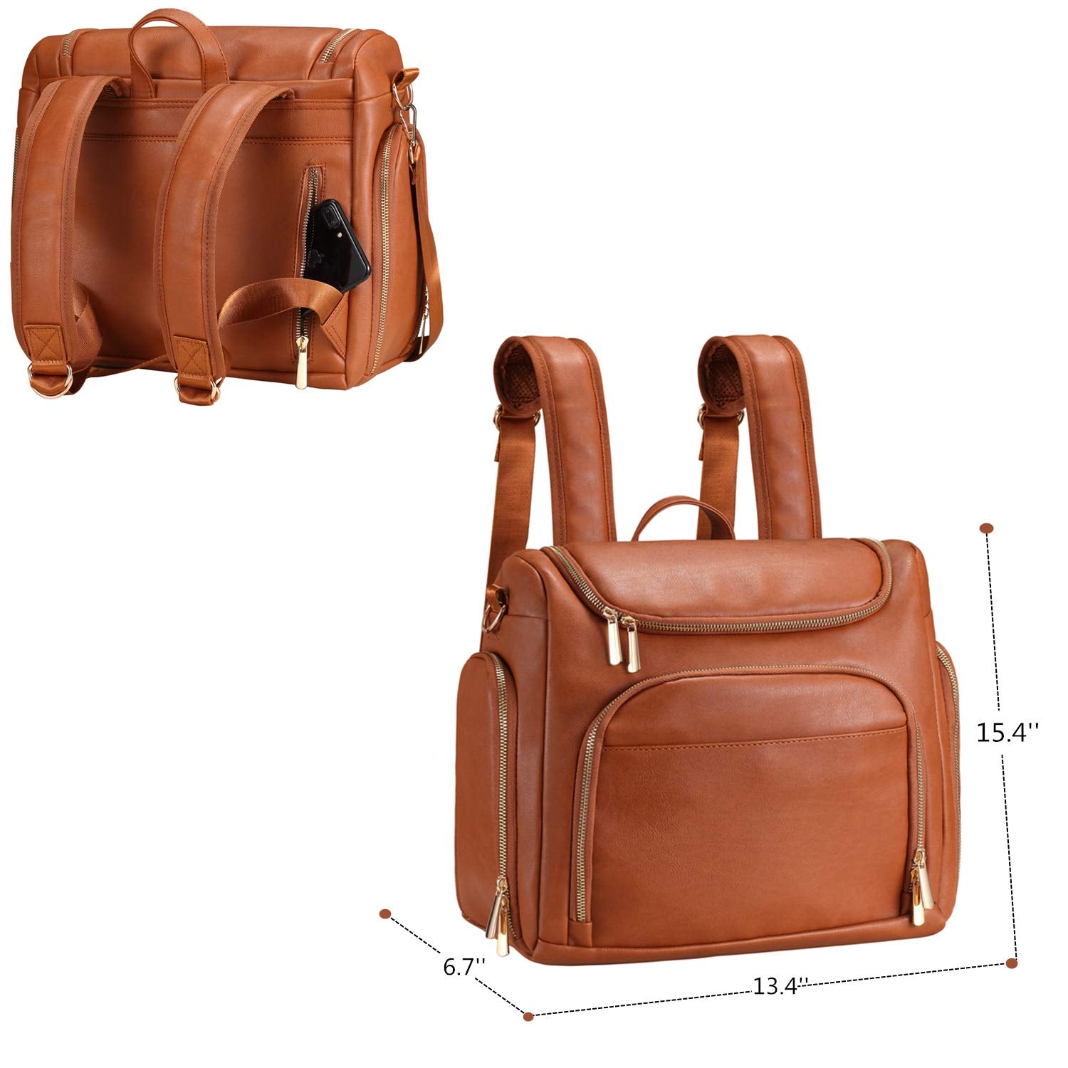 7-in-1 Large Capacity Travel  Diaper Bag with Changing Pad