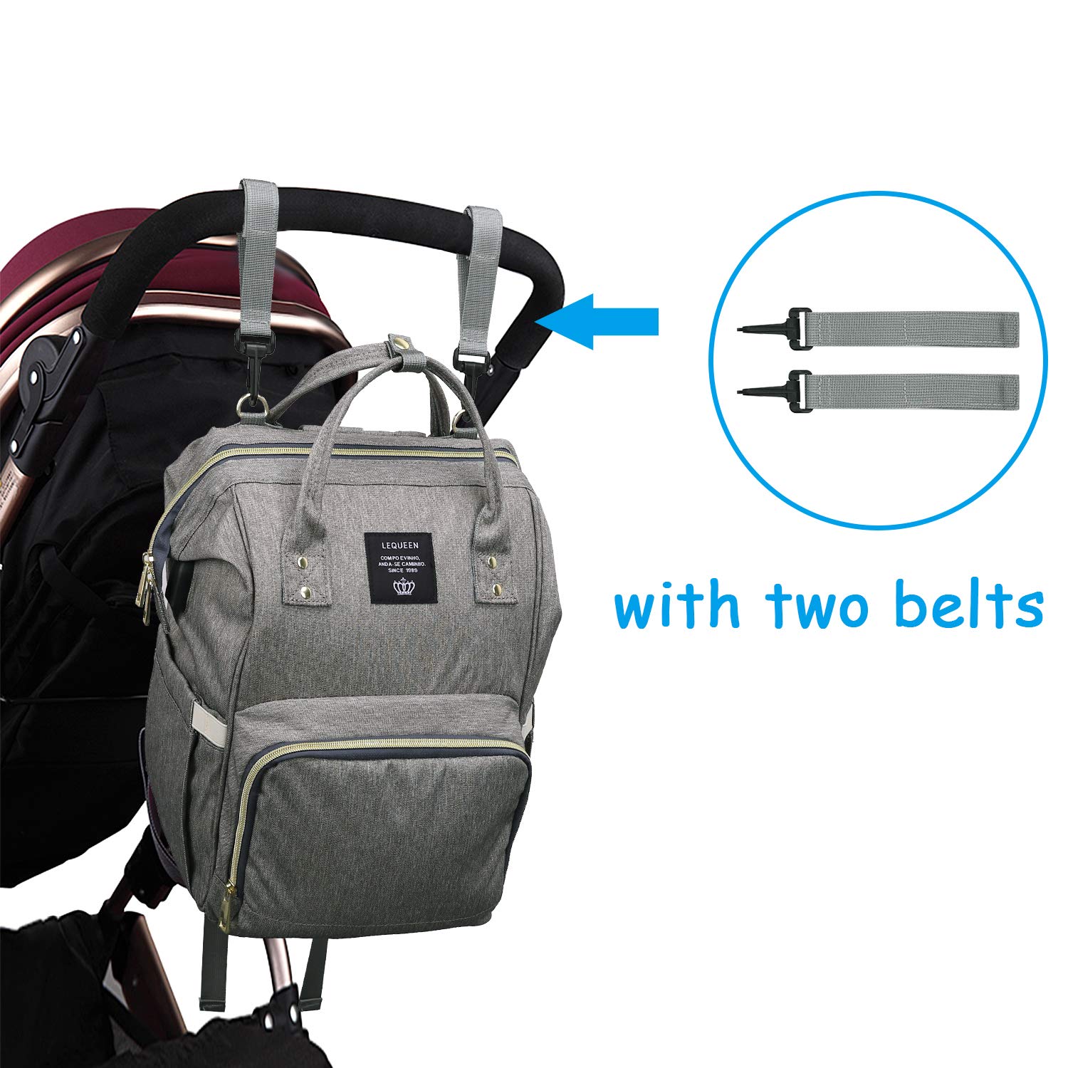 Large Capacity Diaper Backpack With USB Interface