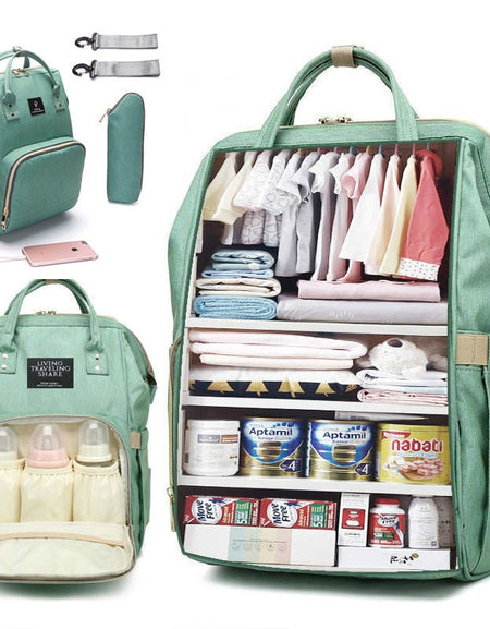 Large Capacity Diaper Backpack With USB Interface