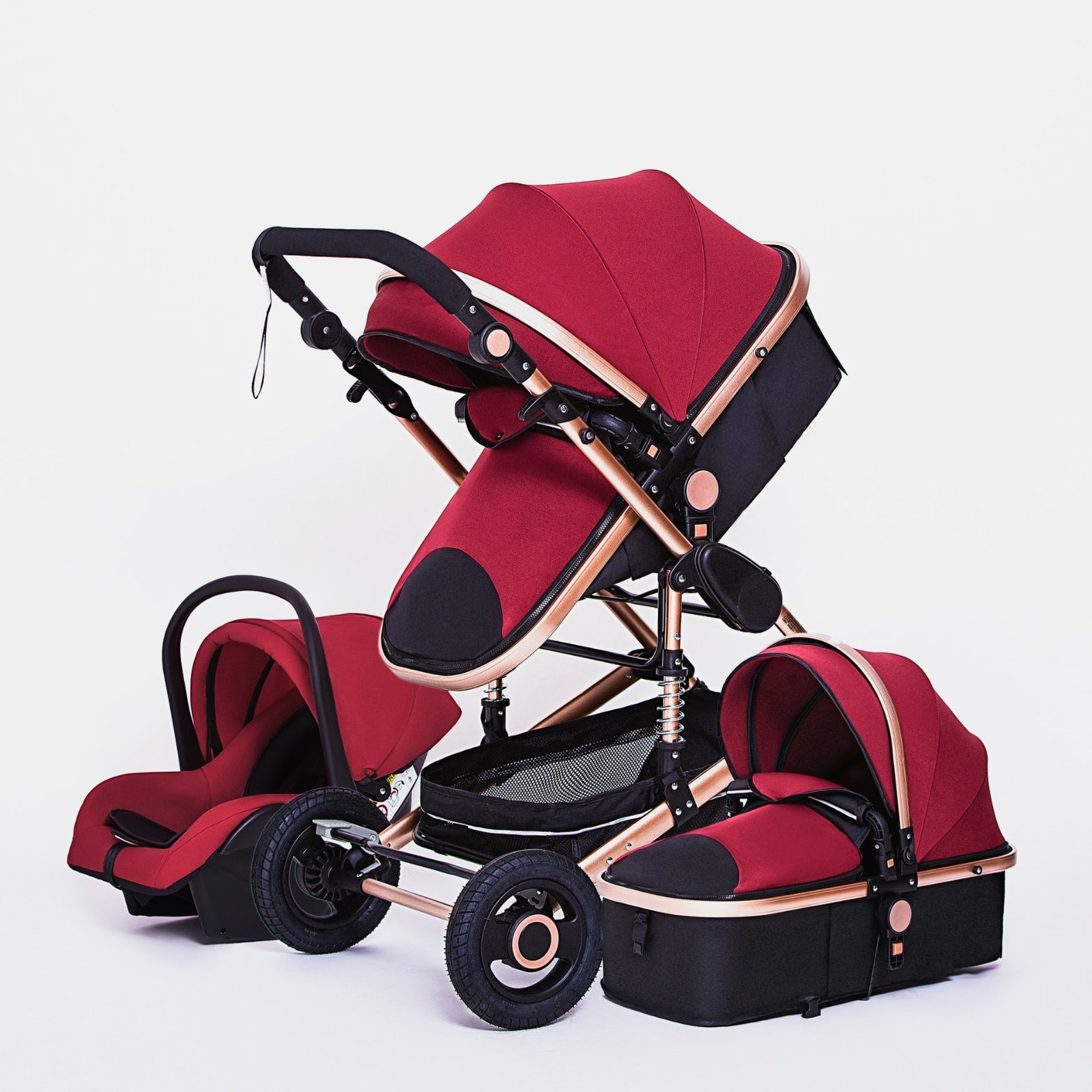 Luxury 3 in 1 Travel Car Seat, Stroller, Baby Carrier & Pushchair