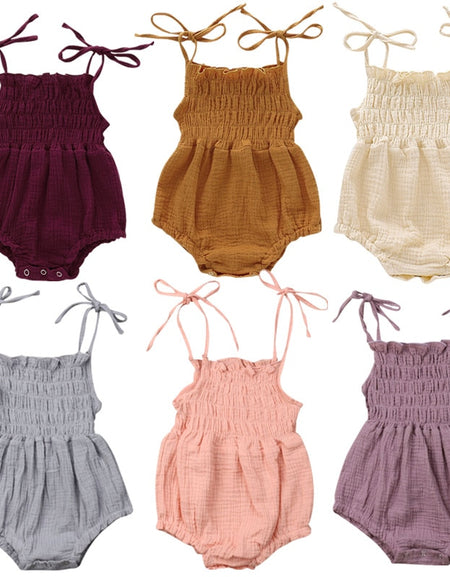 Summer Shoulders Tie Down Romper