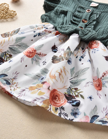 Bowknot Ruffles & Flowers Dress