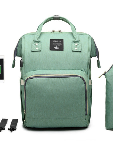 Large Capacity Diaper Backpack With USB Interface