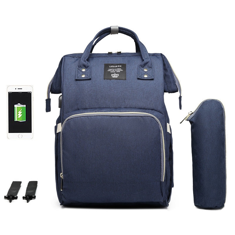 Large Capacity Diaper Backpack With USB Interface