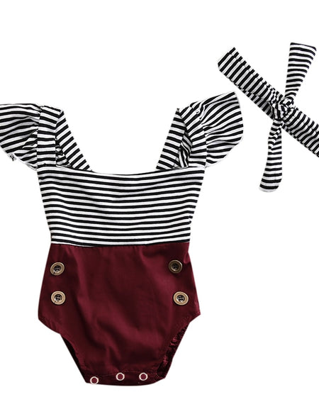 Striped Burgundy & Buttons