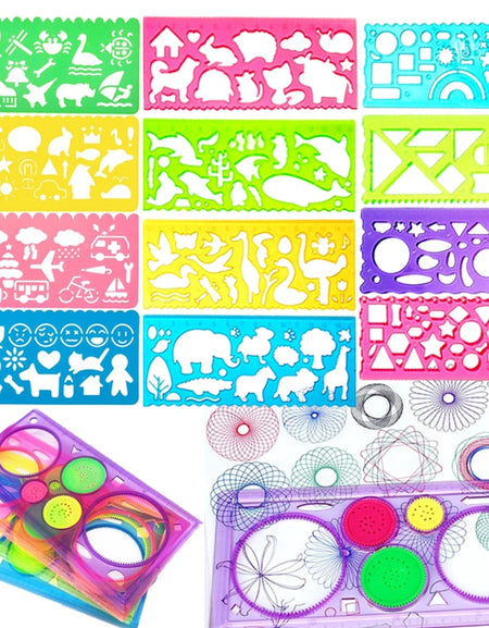 Creative Children 13pcs Animal Geometry Spirograph Drawing Stencils Templates