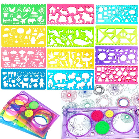 Creative Children 13pcs Animal Geometry Spirograph Drawing Stencils Templates
